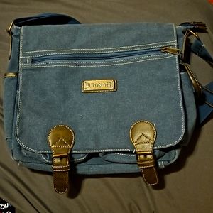 Eurosport Denim-Blue Canvas Messenger Bag